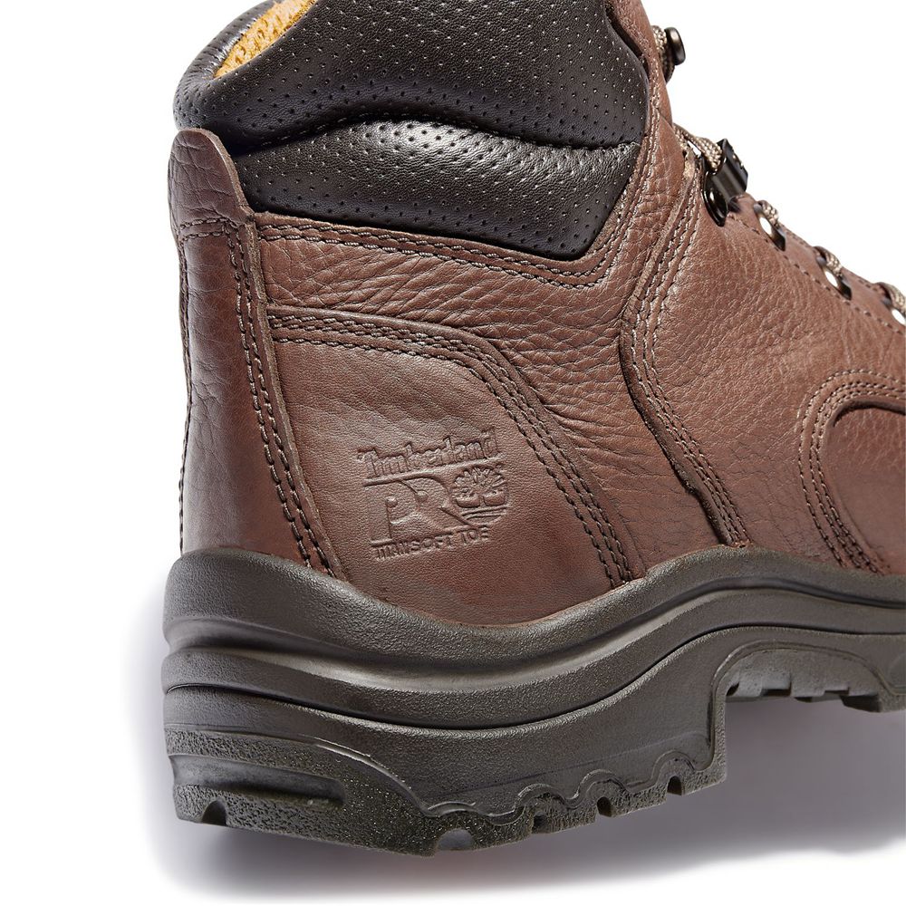 Timberland Μποτακια Εργασίας Ανδρικα Καφε/Μαυρα - Pro® Titan® 6\" Soft Toe - Greece 2380519-JQ